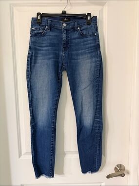 7 For All Mankind Women's Medium Blue Skinny Jeans
